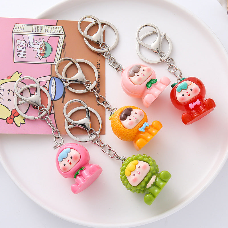 Wholesale  three-dimensional fruit baby bell keychain