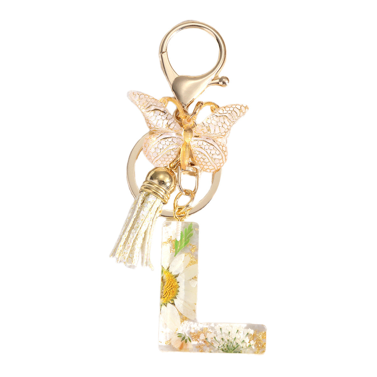 Wholesale Flowers English 26 Letters Keychain