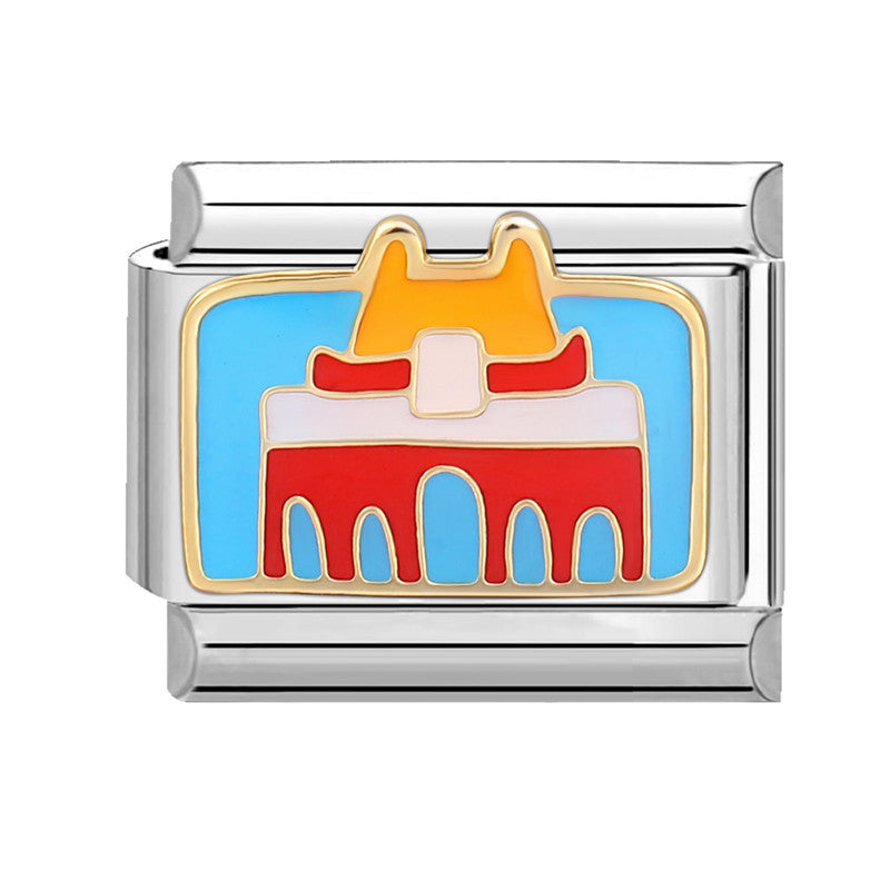 Wholesale Italian Beaded Bracelet 9mm DIY Splicing Removable Splicing Pink Blue Stainless Steel Combinable Bracelet