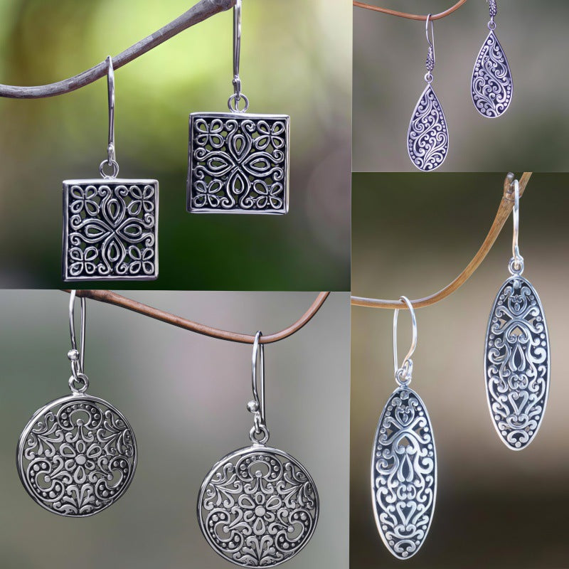 Wholesale Vintage Alloy Drop Earrings Bohemian Chic Geometric Design Fashion Accessory For Gift And Resale