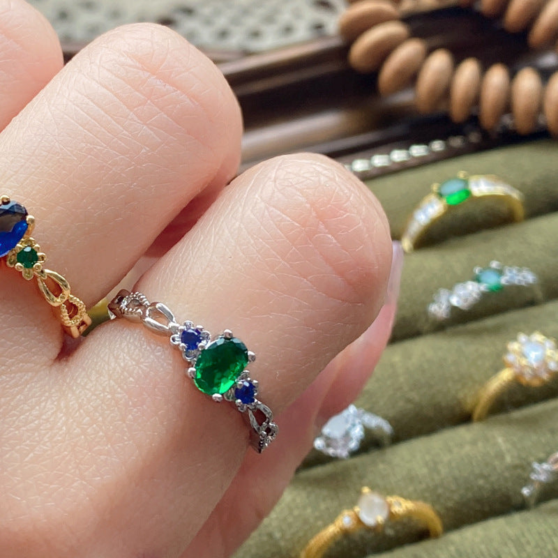 Wholesale Vintage Medieval Style Zircon Hollow Ring Adjustable Rings ACC-RS-GeLeisi002