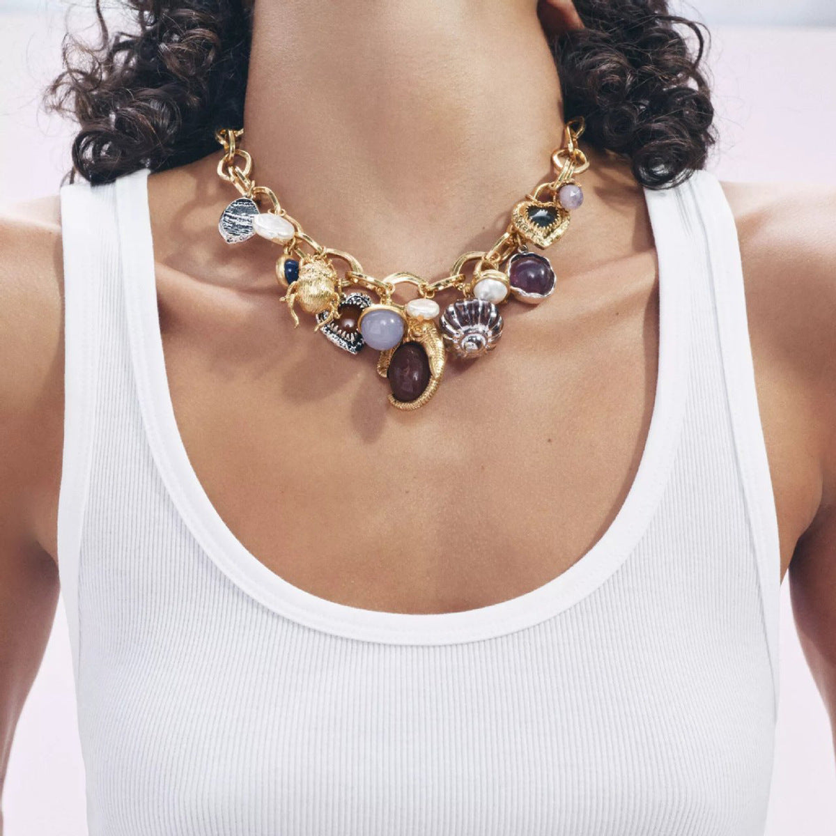 Wholesale retro pearl gem pendant earrings