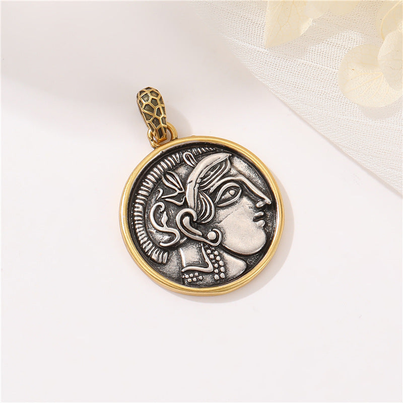 Wholesale Copper Greek Roman Retro Figure Pendant Necklace Fashion Accessory for Boutique Resale