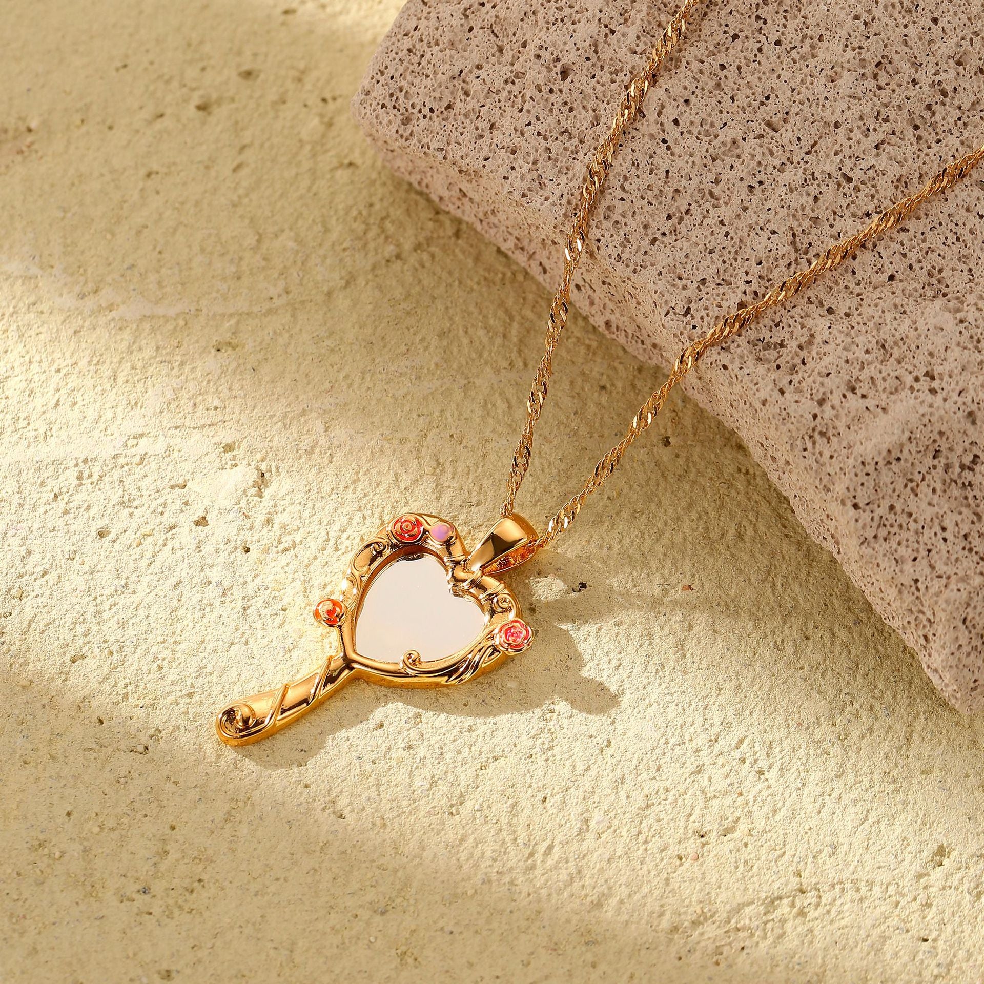 Wholesale Dopamine Girl -Style Magic Heart Copper-Plated Necklace