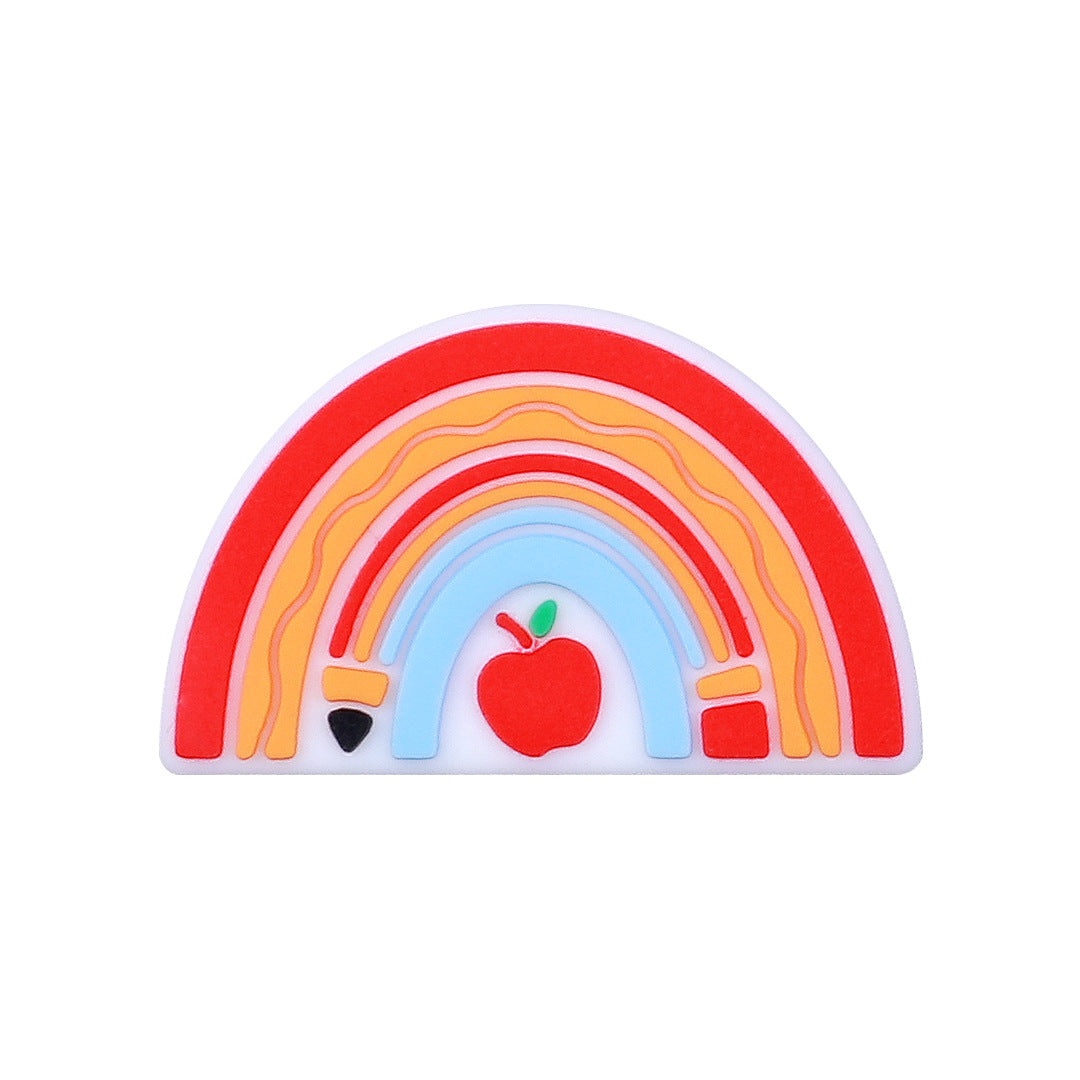 Wholesale 20pcs Apple Books Silicone Focal Beads DIY Beaded Pen Accessories ACC-BDS-HeXing021