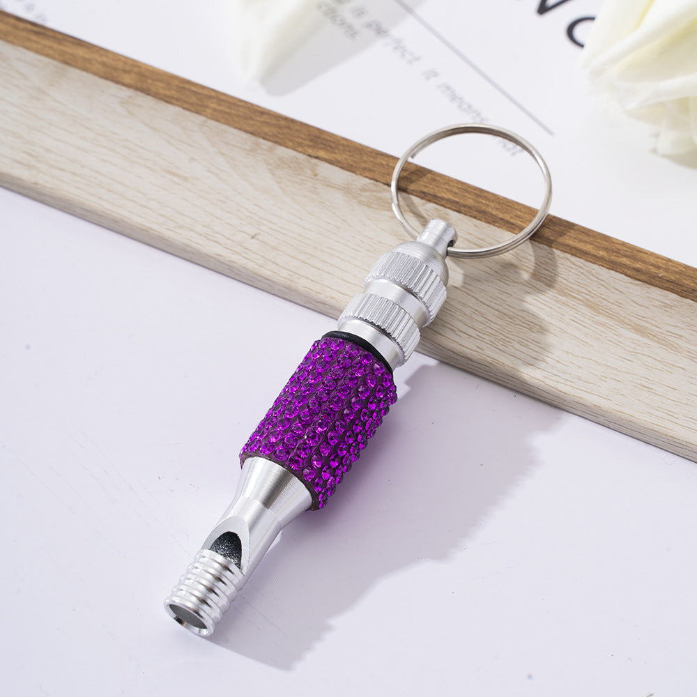 Wholesale Rhinestone Aluminum Whistle Outdoor Keychain ACC-KC-ZhiYa033