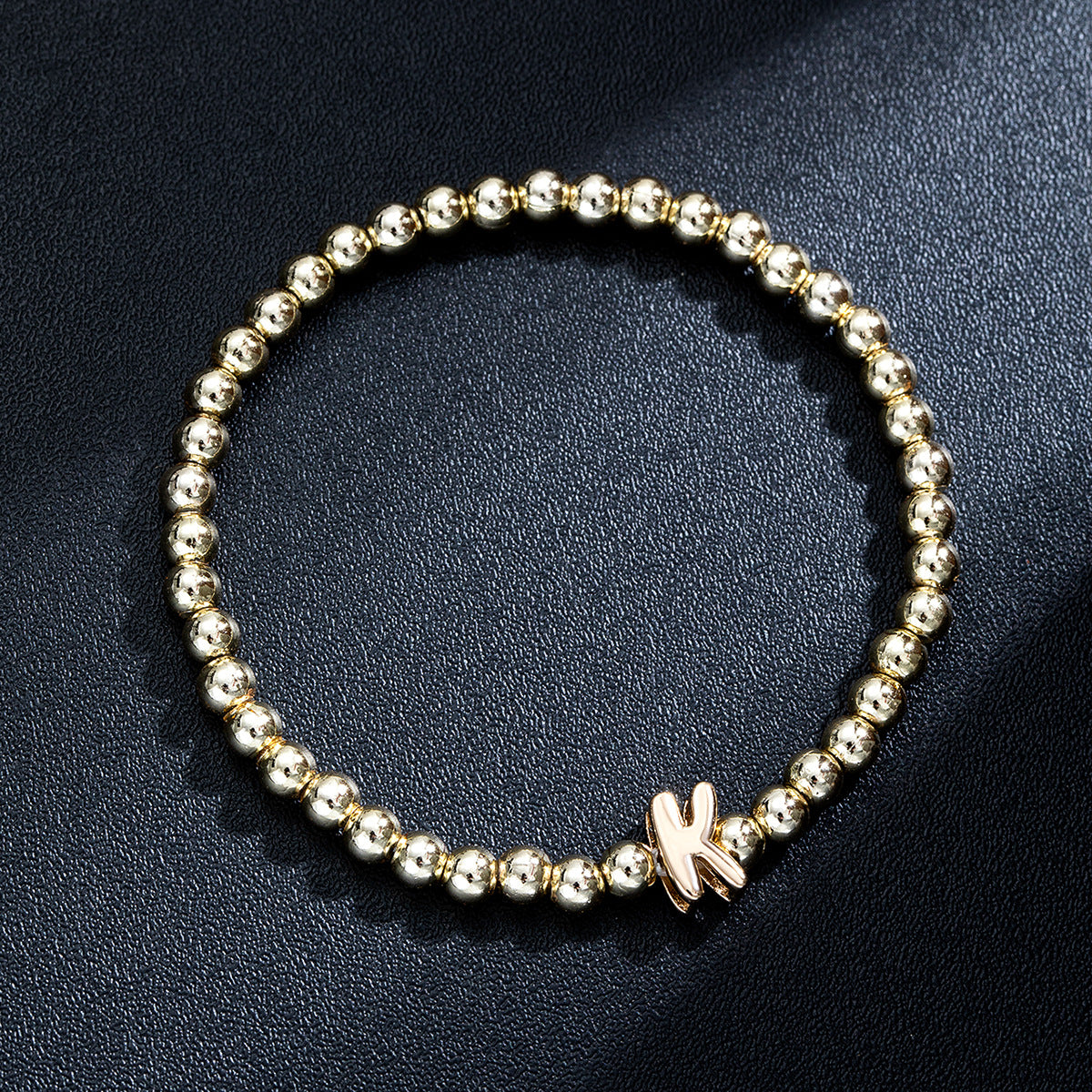 Wholesale Glossy Letter Beaded Elastic Bracelet for Women