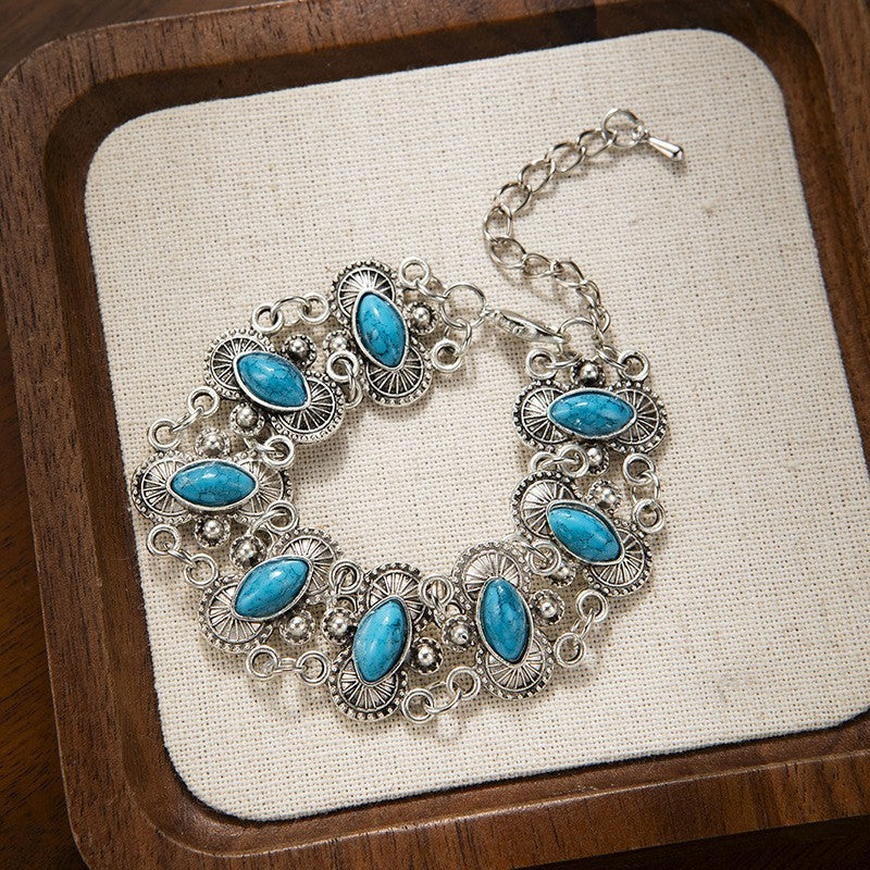 Wholesale Vintage Turquoise Bracelet Bohemian Ethnic Style for Women Gift Jewelry Accessory