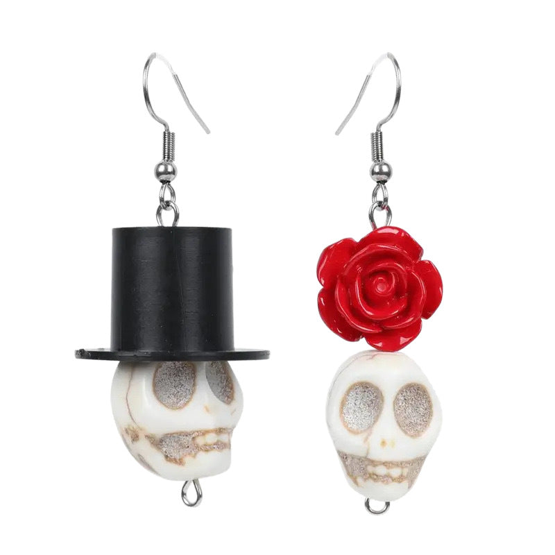 Wholesale  5pcs Skull Magic Cap Flower Pendant Earrings