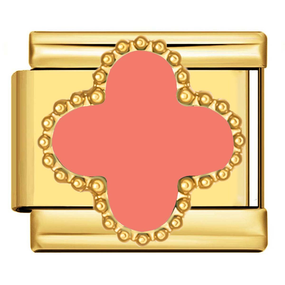 Wholesale Italian Charm Four-leaf Clover Titanium Steel  Matching ing DIY Charms