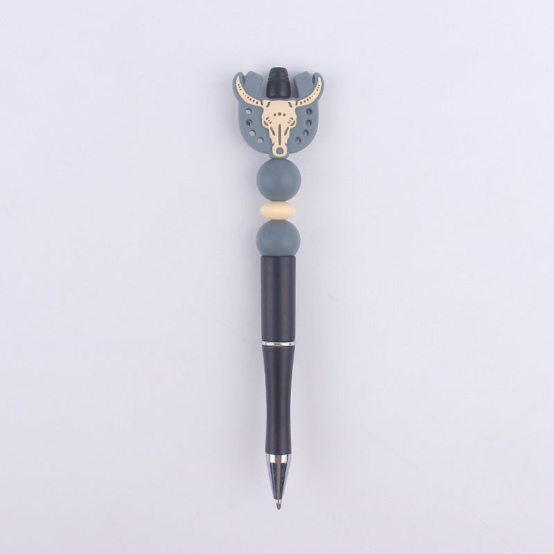 Wholesale  creative  cartoon animal cow silicone beads beaded pen