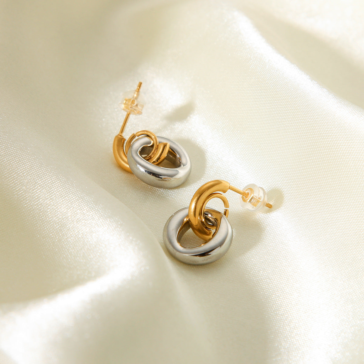 Wholesale geometric ring stainless steel earrings