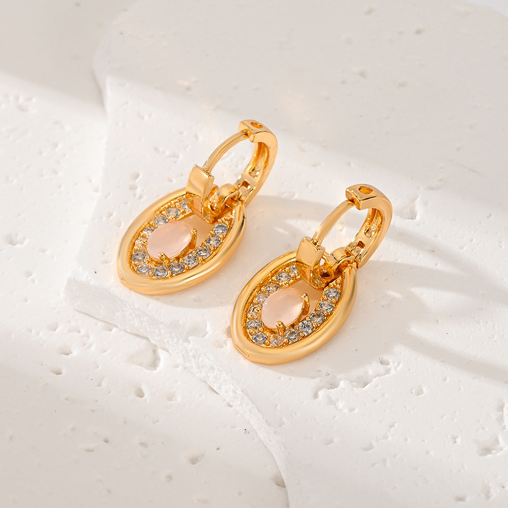 Wholesale Vintage Gold Plated Zirconia Earrings ACC-ES-HengXuan003
