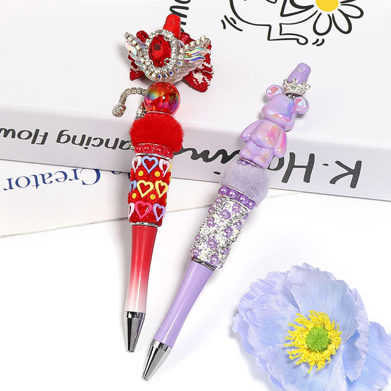 Wholesale 100pcs Copper Round Diamond Ring Spacer Beads DIY Bead Pen Accessories ACC-BDS-BLG140