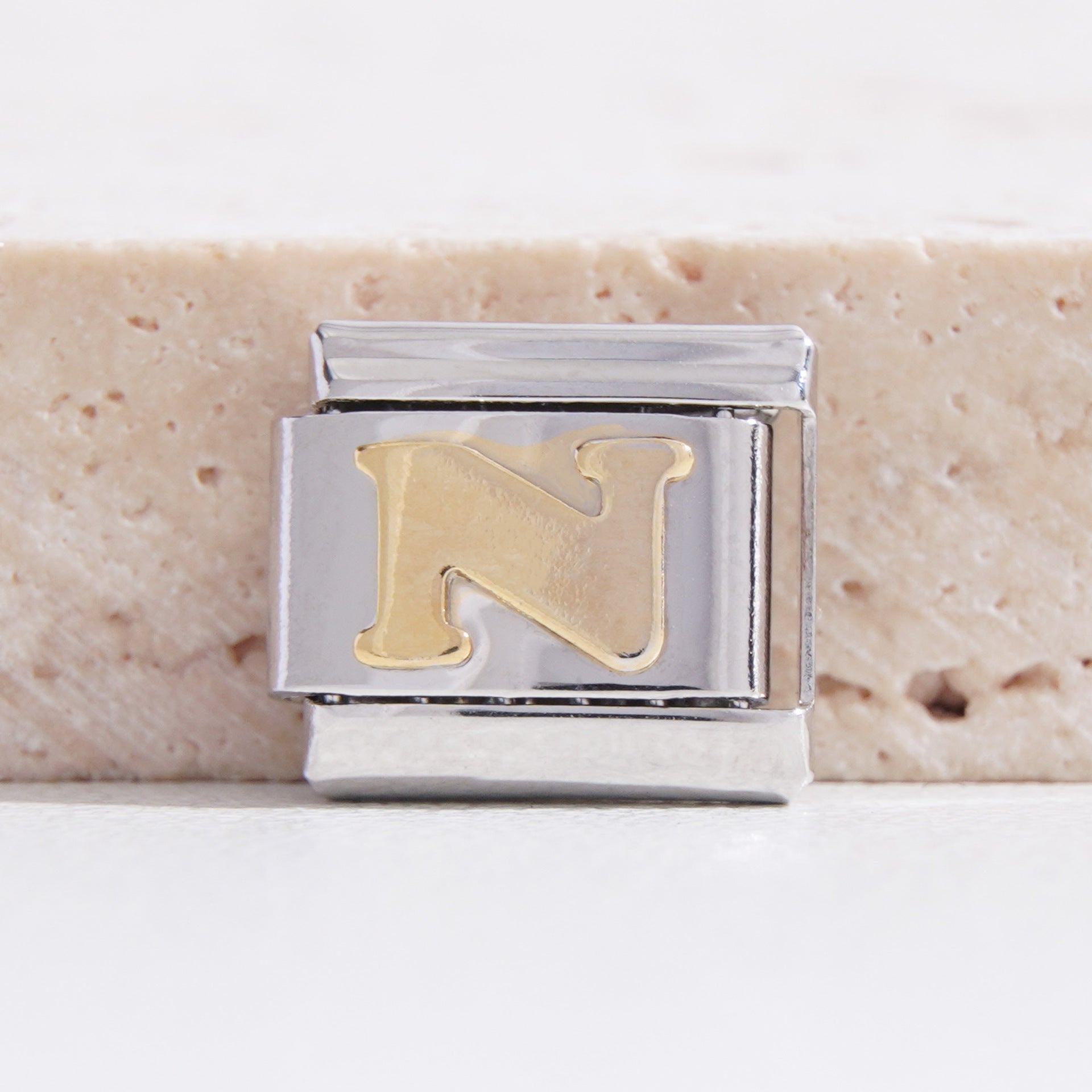 Wholesale Italian Charm Bracelet 9mm DIY Splicing Black Letter Stainless Steel Composable Bracelet