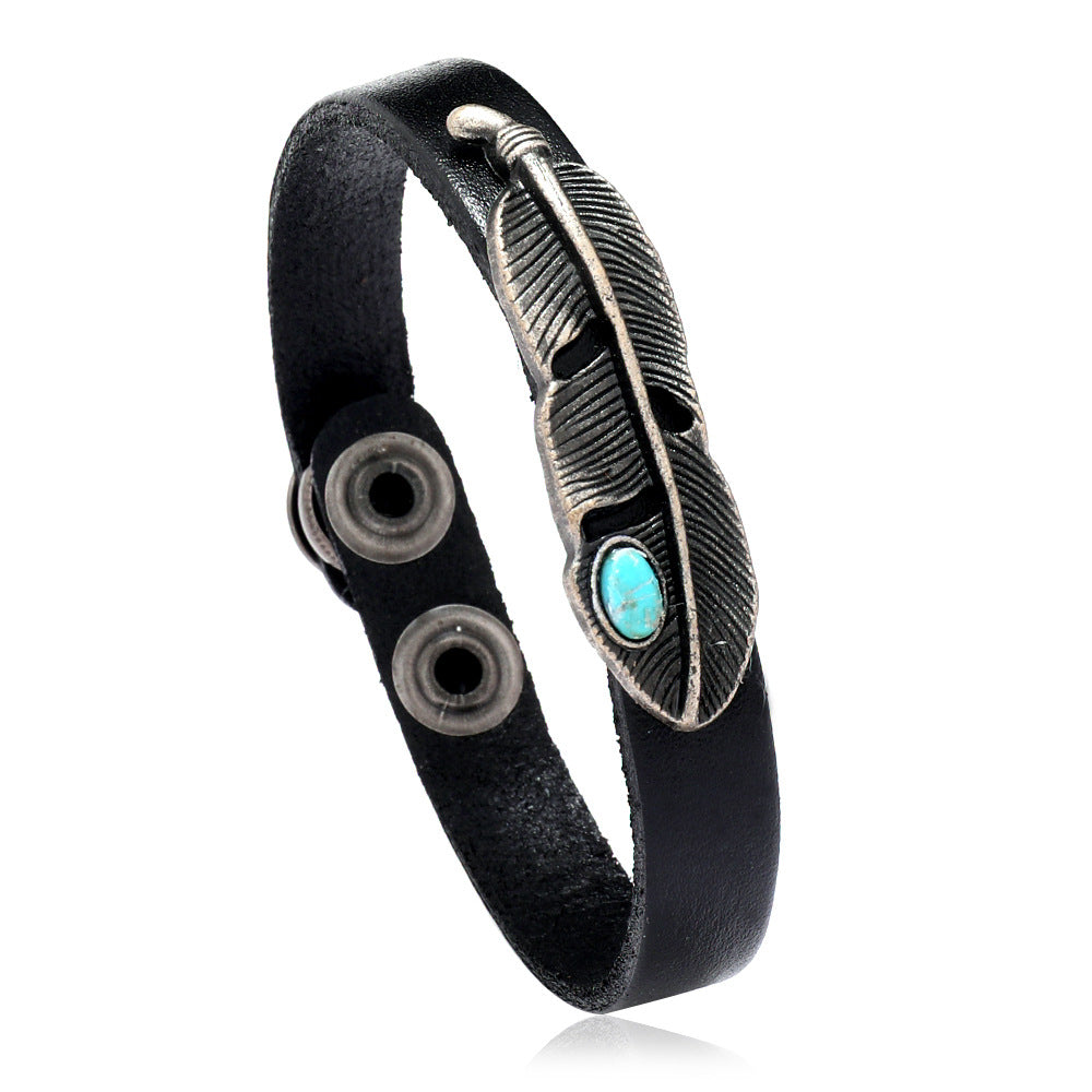 Wholesale 3CPS Feather-shaped bracelet