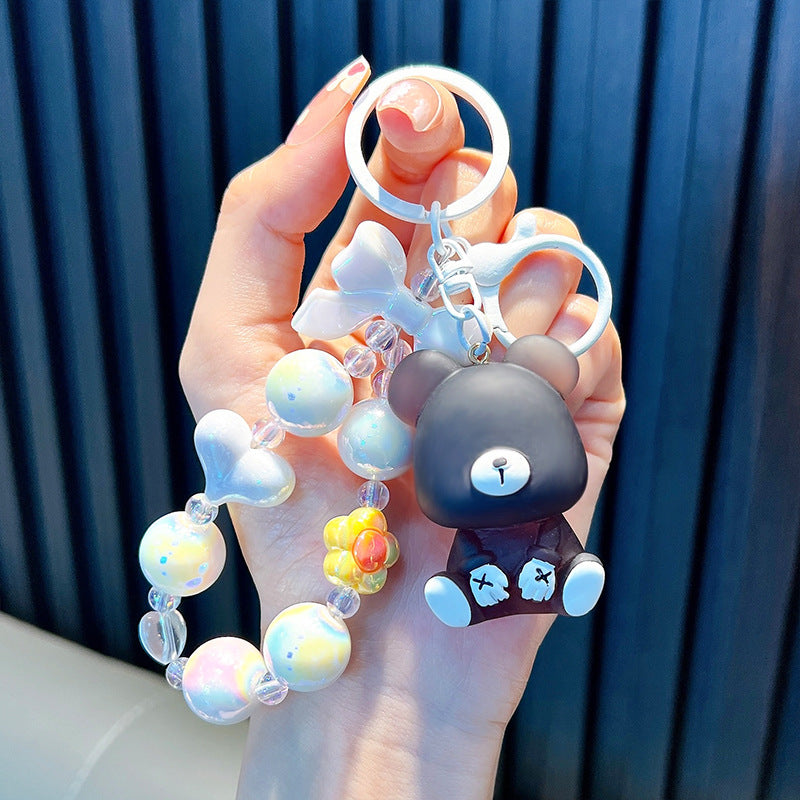 Wholesale Beaded Frosted Bear Keychains ACC-KC-WoAn010