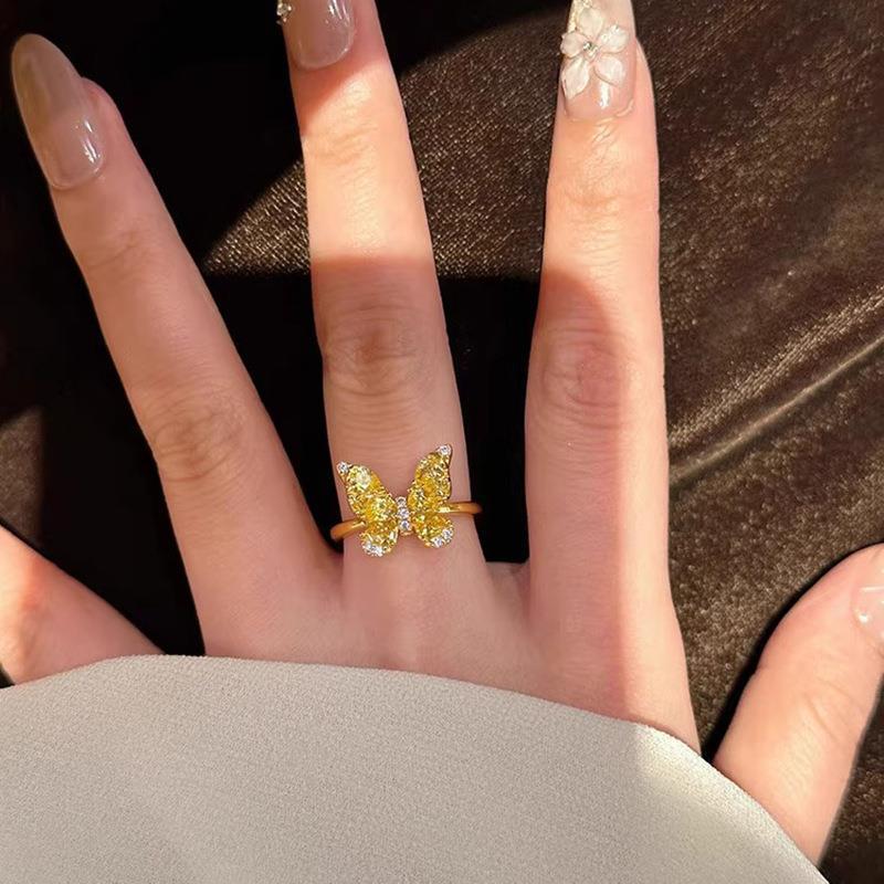 Wholesale Gold Zircon Butterfly Ring
