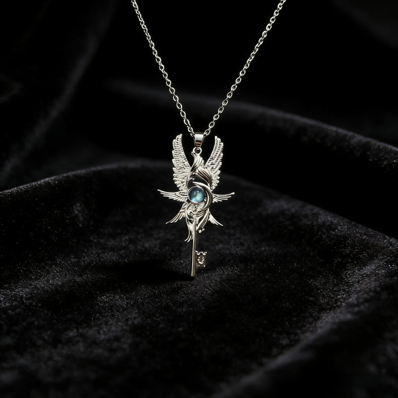 Wholesale Alloy Angel Wings Pendant Necklace Vintage Geometric Design Fashion Jewelry Accessory