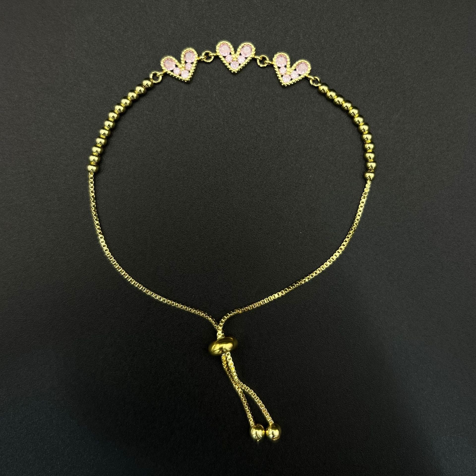 Wholesale Stainless steel heart-shaped zircon bracelet