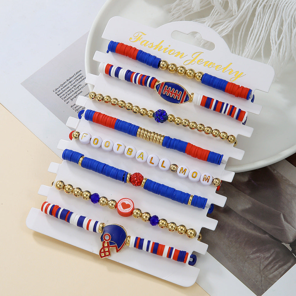 Wholesale Baseball Bracelet 8-piece Soft y Bracelet