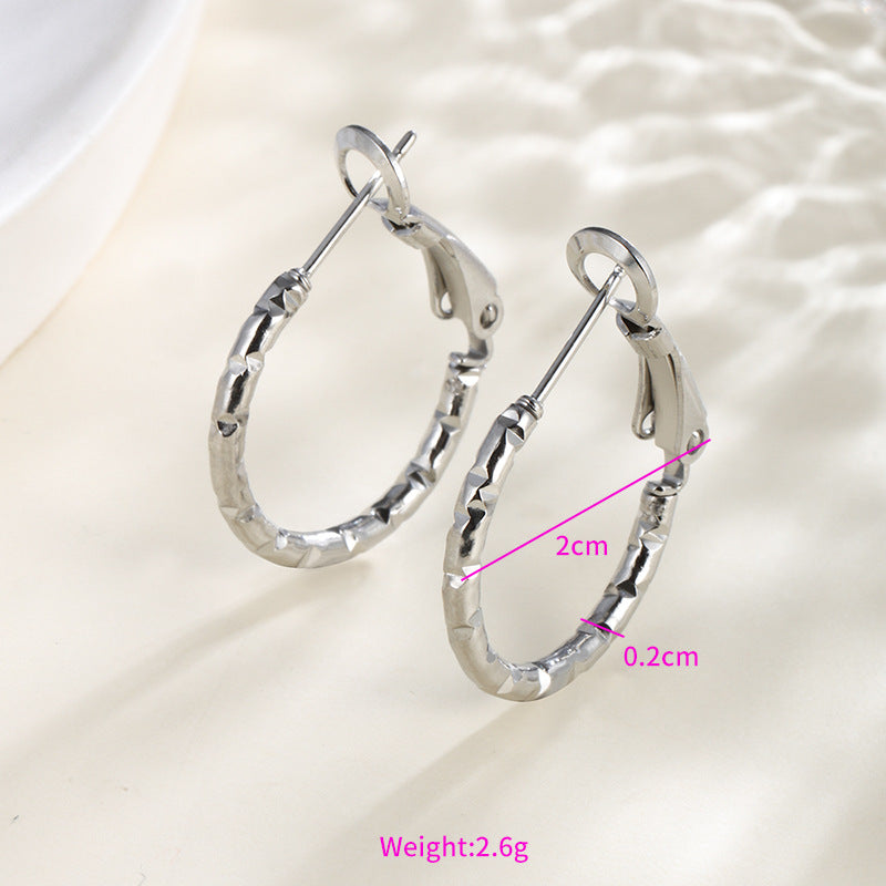 Wholesale Stainless steel heart-shaped large circle earrings