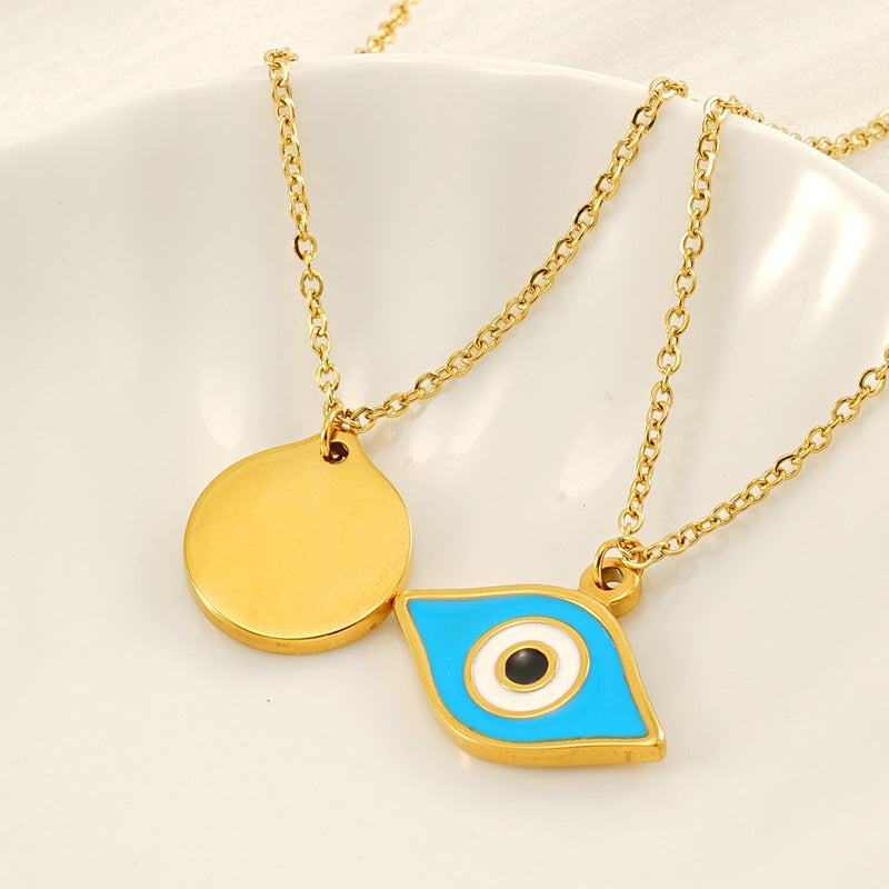 Wholesale Titanium Steel Evil Eye Necklace ACC-NE-ZhongYao004