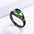 Wholesale black gold three-piece retro Emerald Gold plated personalized ring necklace earrings
