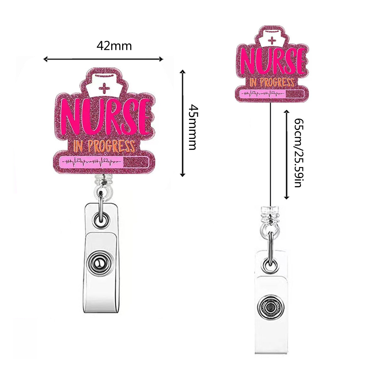 Wholesale Acrylic Badge Scroll Clip for Hospital Staff  Badge Reels