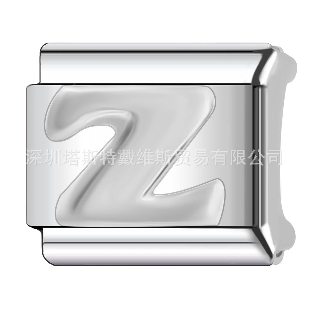 Wholesale 9mm Italian Charm Starter Bracelets DIY square Single Section Creative Stainless Steel Composable Bracelet