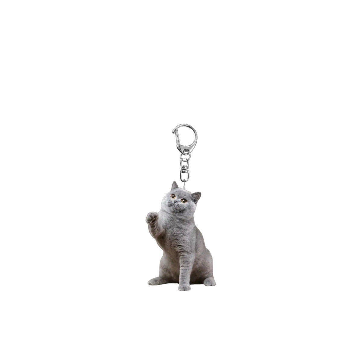 Wholesale Acrylic black and white tuxedo cat key chain double-sided design pet key ring ornament