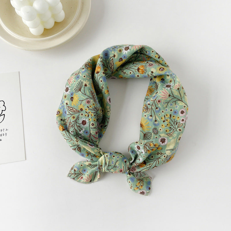 Wholesale Cotton blue cashew scarf small square scarf