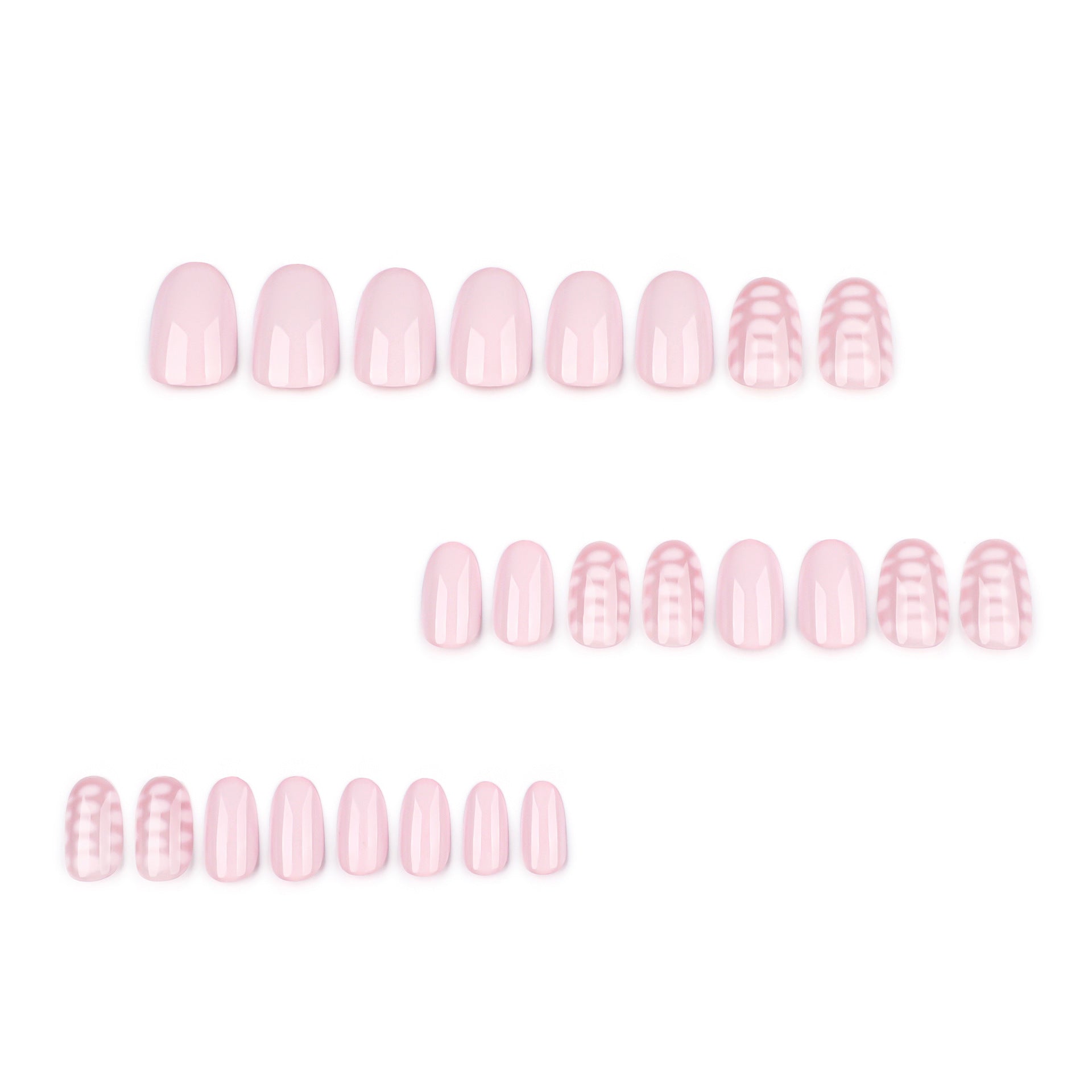 Wholesale 24 Pieces/box White Pink Nails Kits Nail Stickers
