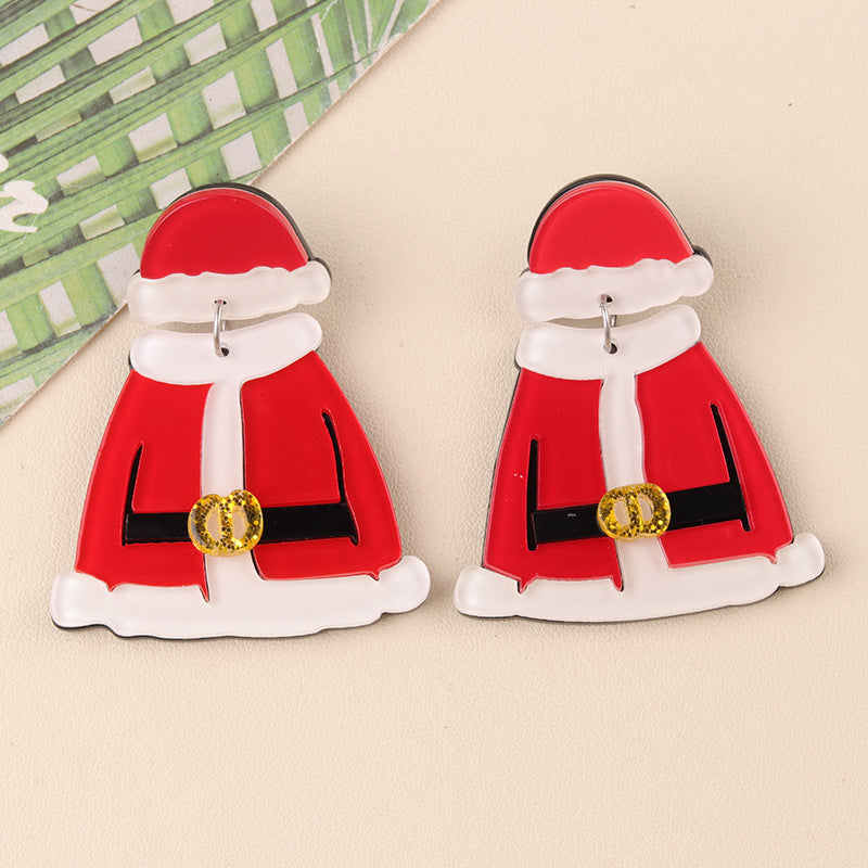 Wholesale  Christmas  Creative Cartoon  Clothes Snowman Earrings