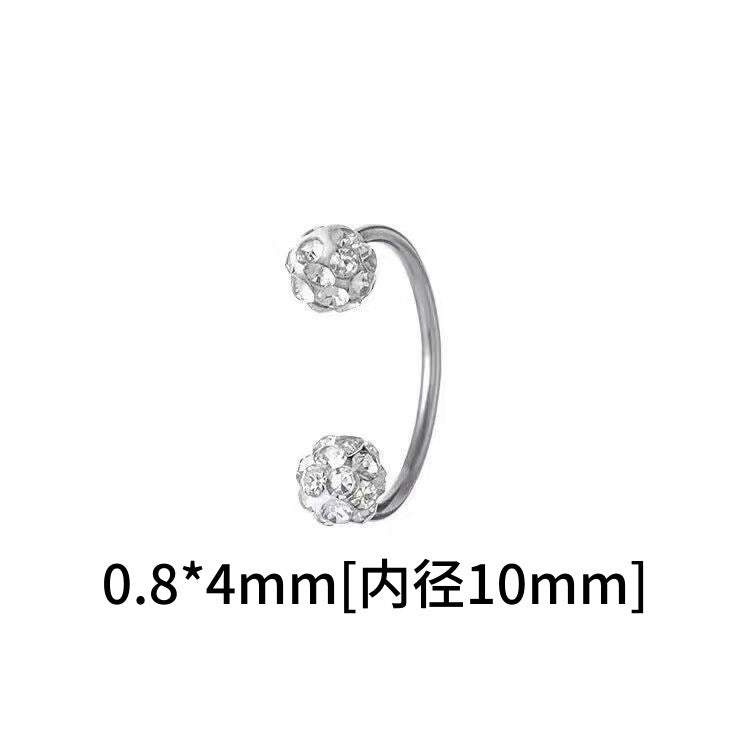 Wholesale double head screw buckle full diamond earrings