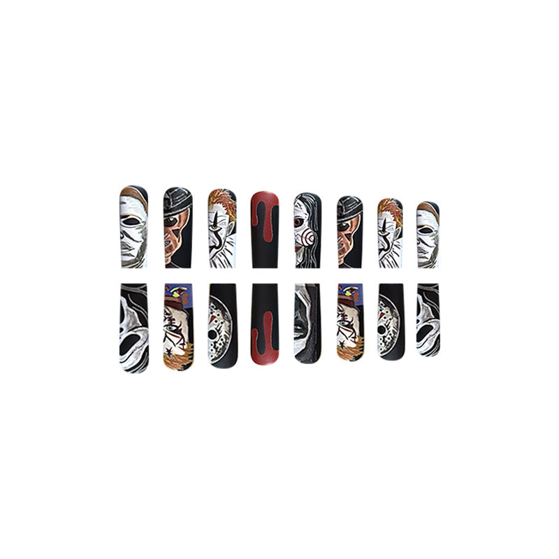 Wholesale 24 Pieces/box Halloween Press-on Nails Kits Nail Stickers ACC-NS-FengLi025