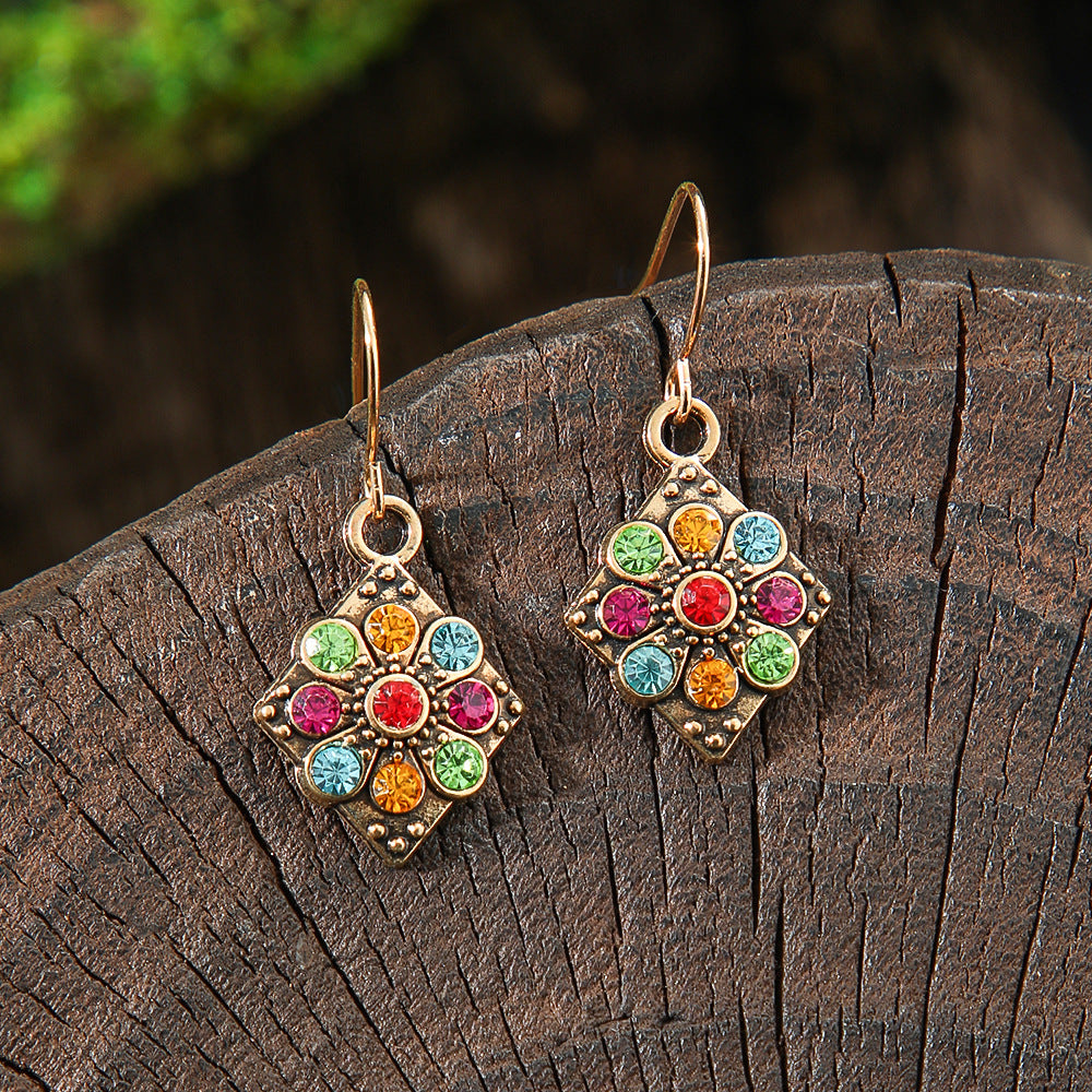 Wholesale Bohemian Ethnic Geometric Drop Earrings Zinc Alloy Fashion Accessory for Boutique Resale