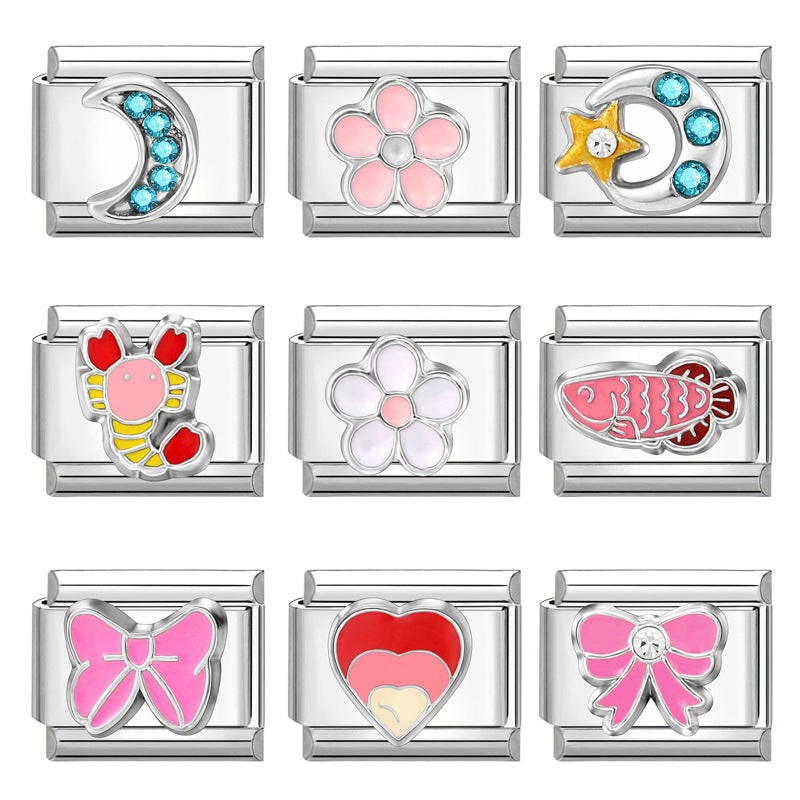 Wholesale Italian Charm Bracelet 9mm DIY Splicing Cute Creative Stainless Steel Composable Bracelet