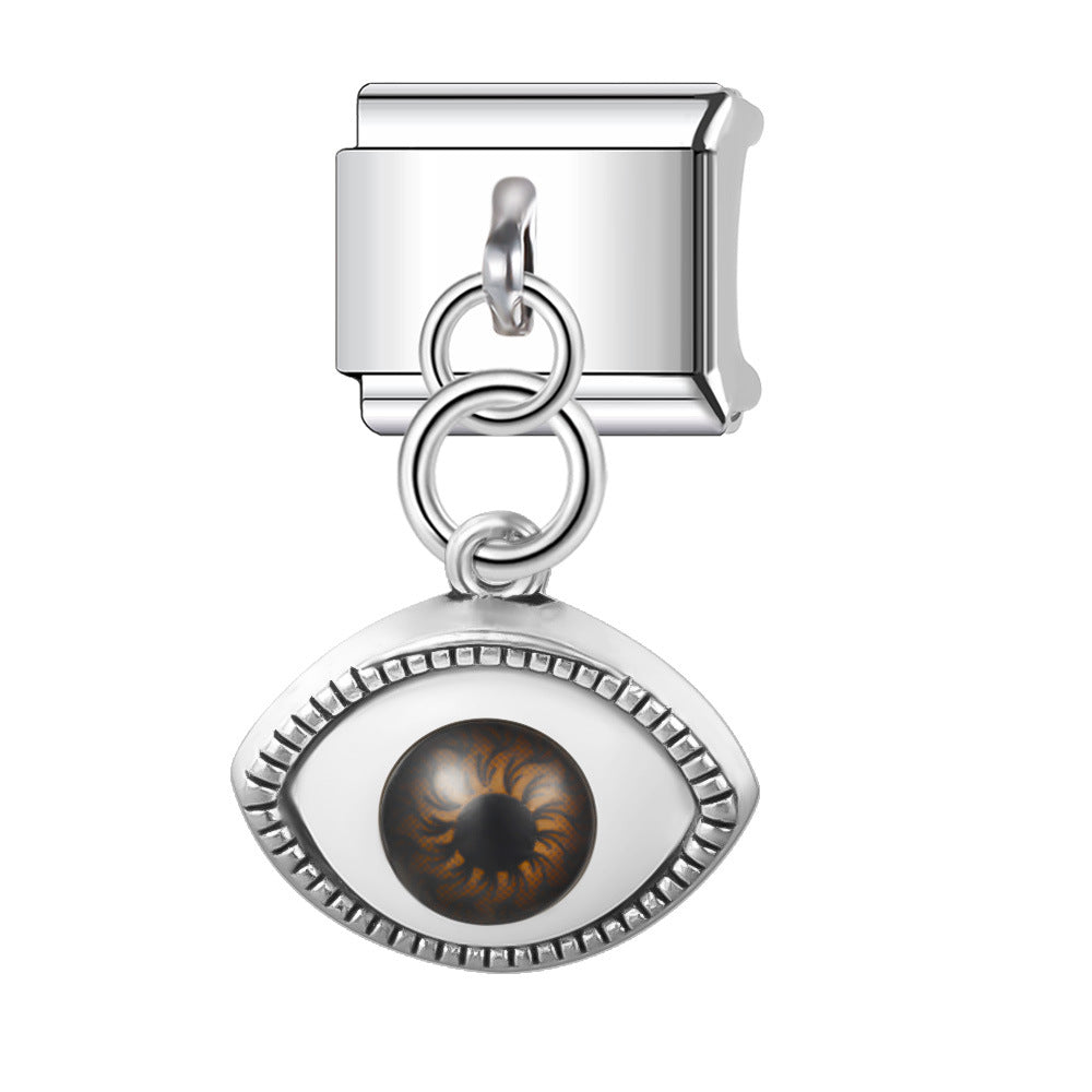Wholesale Italian Charm Bracelet 9mm DIY Splicing Devil's Eye Series Stainless Steel Composable Bracelet