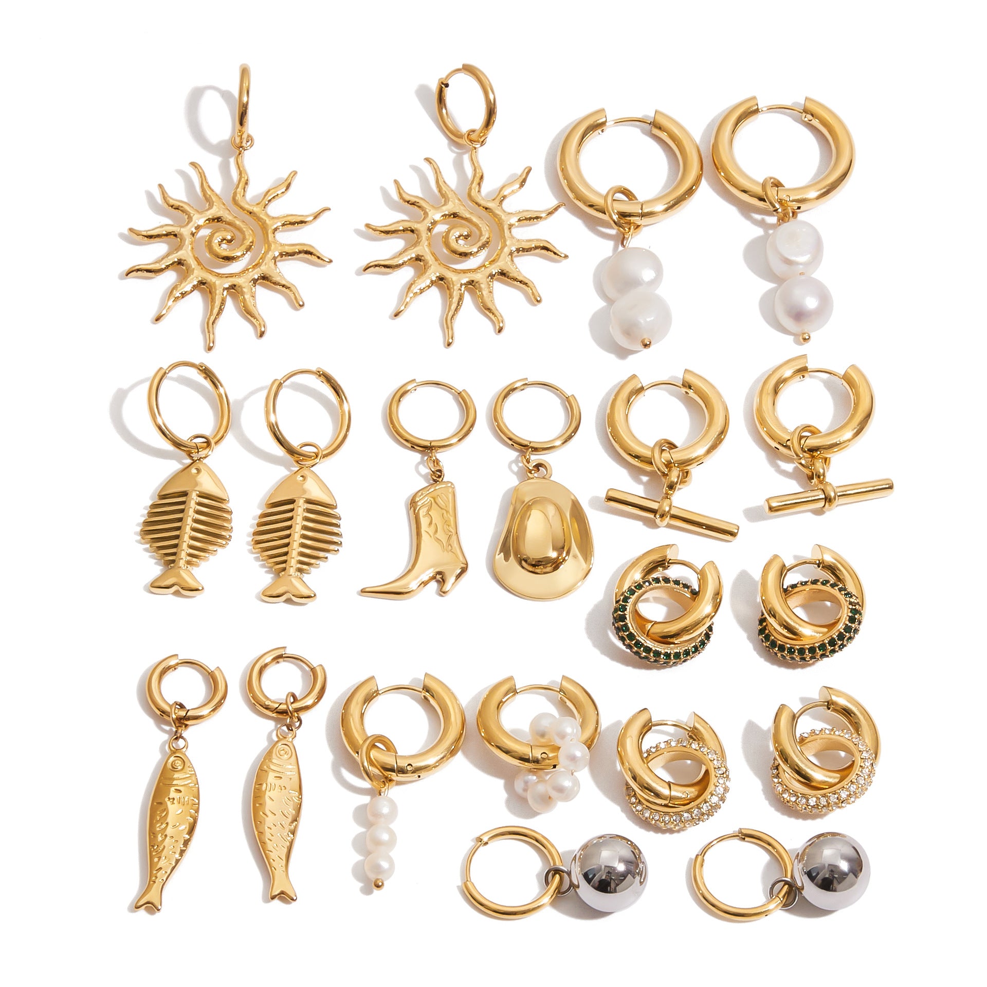 Wholesale  Stainless Steel Pearl Earrings Light Luxury  Earrings