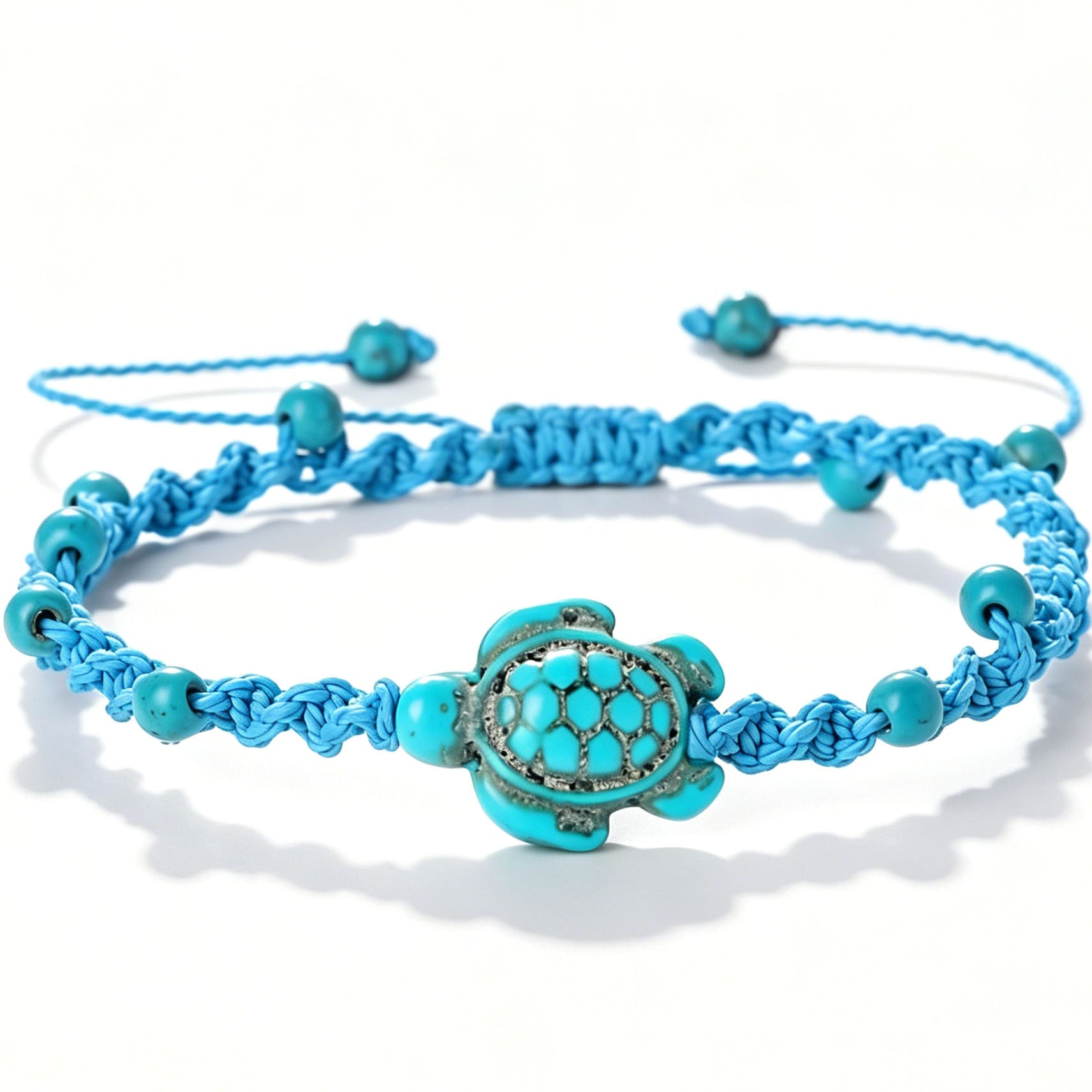 Wholesale Turquoise Hand Beaded Woven Bracelet for Unisex Bohemian Ocean Style Fashion Accessory