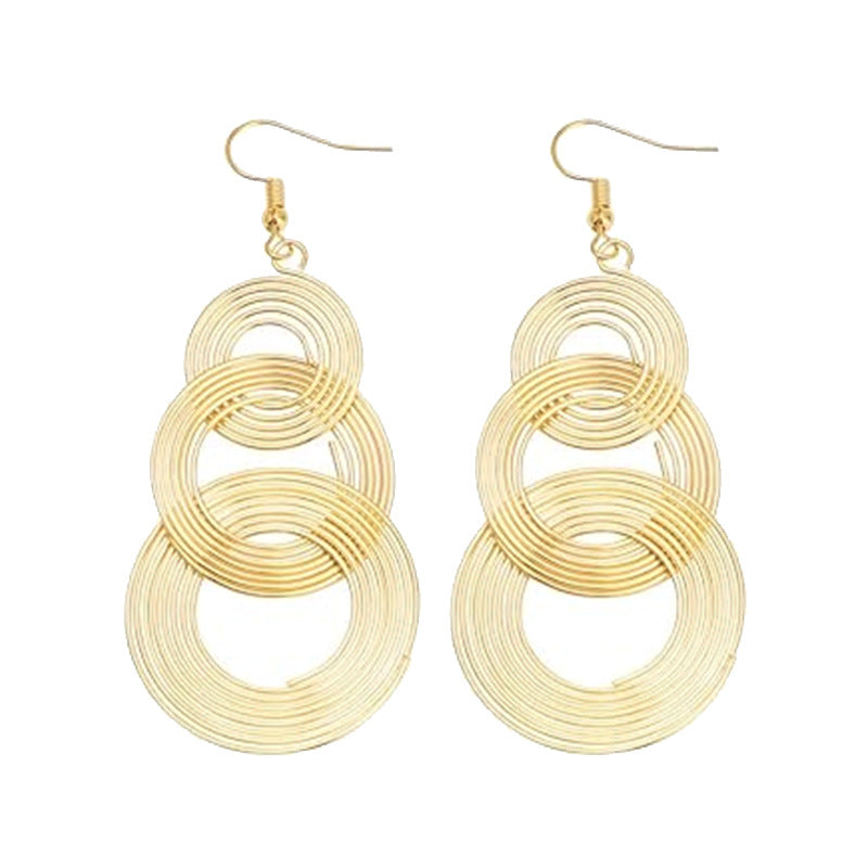 Wholesale Long Earrings Circle Hollow Retro Earrings Exaggerated Statemente Earrings ACC-ES-Huil005
