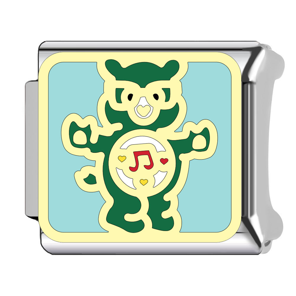 Wholesale Italian Charm Bracelet 9mm DIY Cartoon bear   Creative Stainless Steel Composable Bracelet