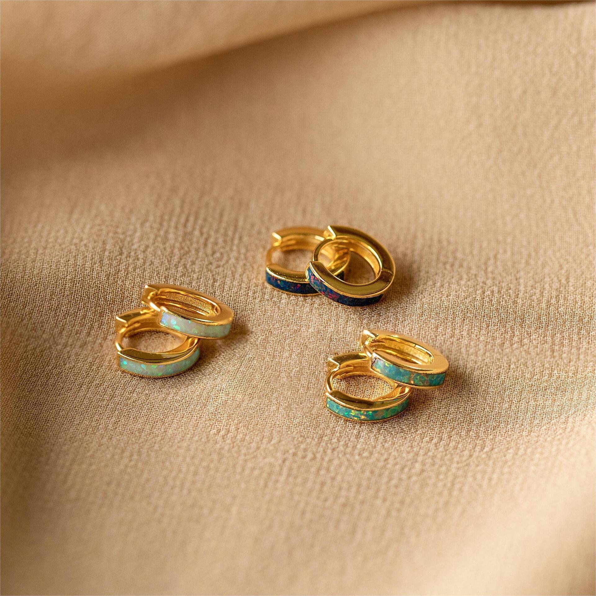 Wholesale Copper Plated Real Gold Round Earrings