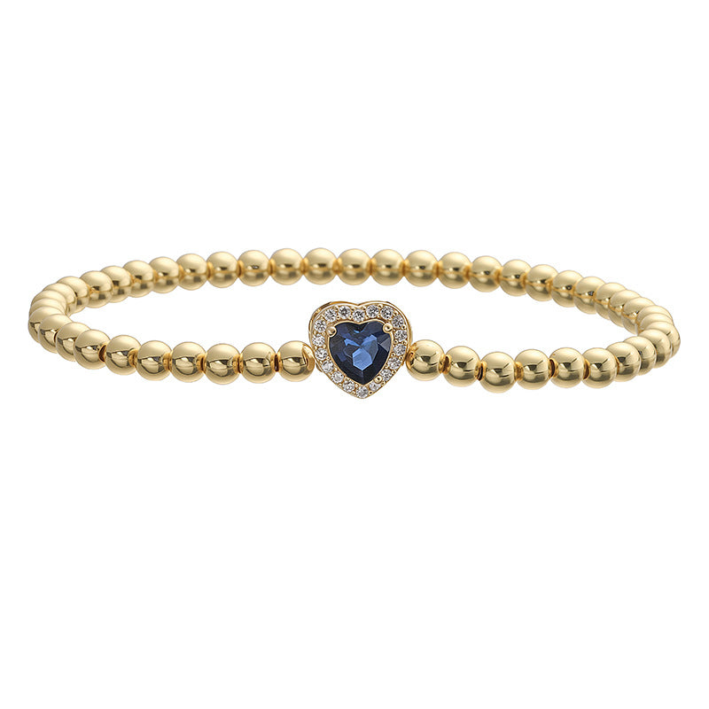Wholesale  birthstone heart-shaped bracelet
