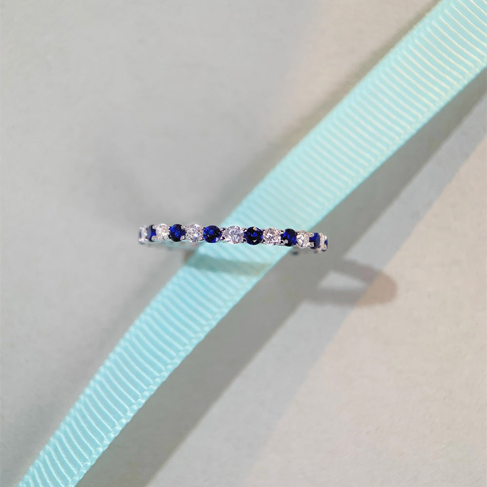 Wholesale Carbon Sterling Silver Inlaid Zirconia Ring