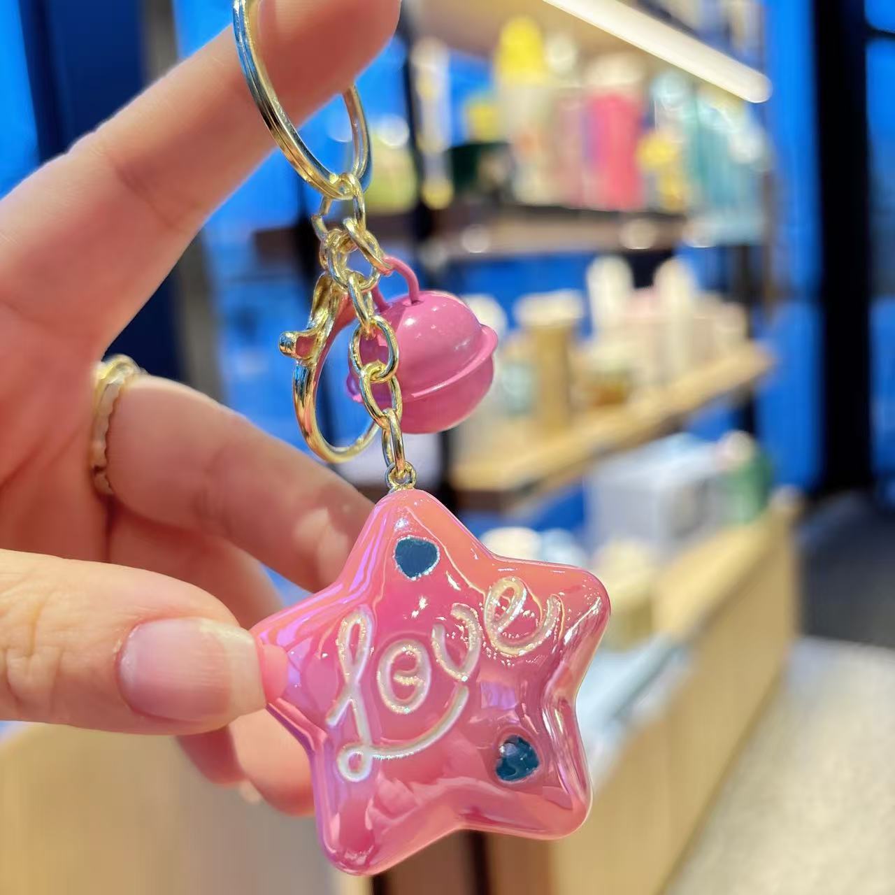 Wholesale Creative Colorful Acrylic Jelly Plated Five-Pointed Star Keychain