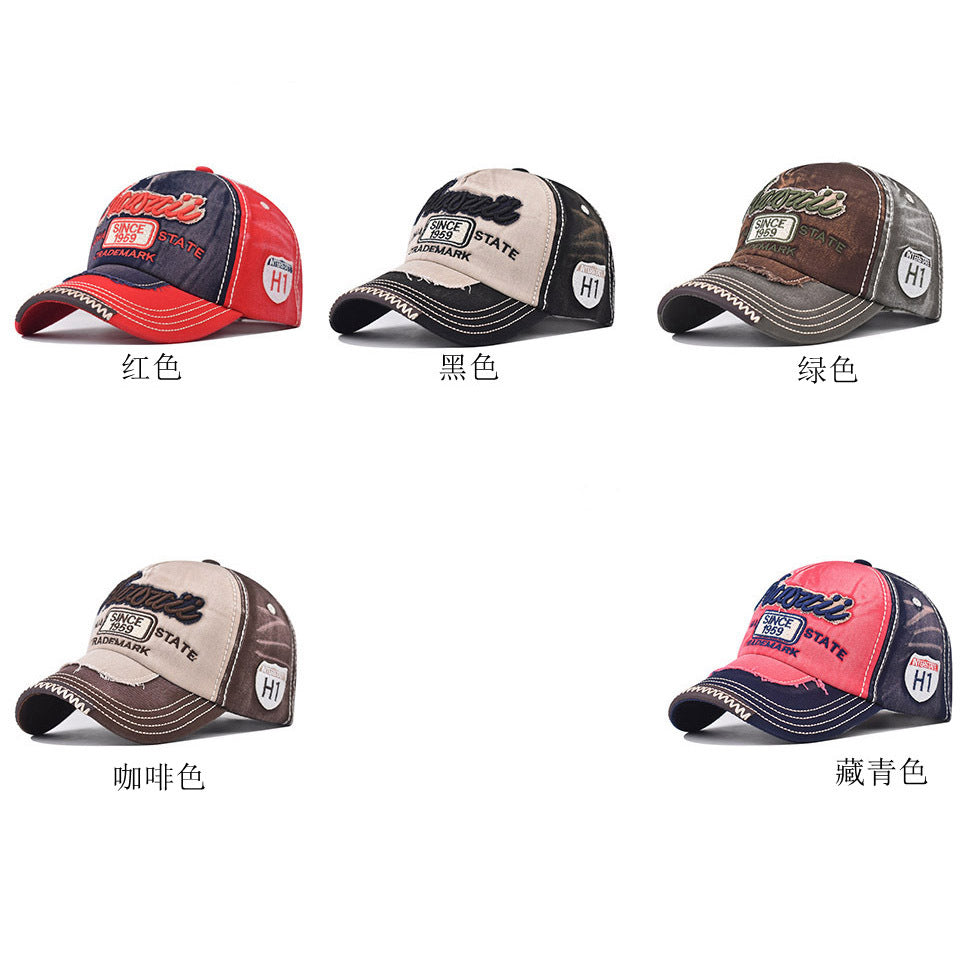Wholesale Washed Distressed  Large Embroidered Baseball Cap