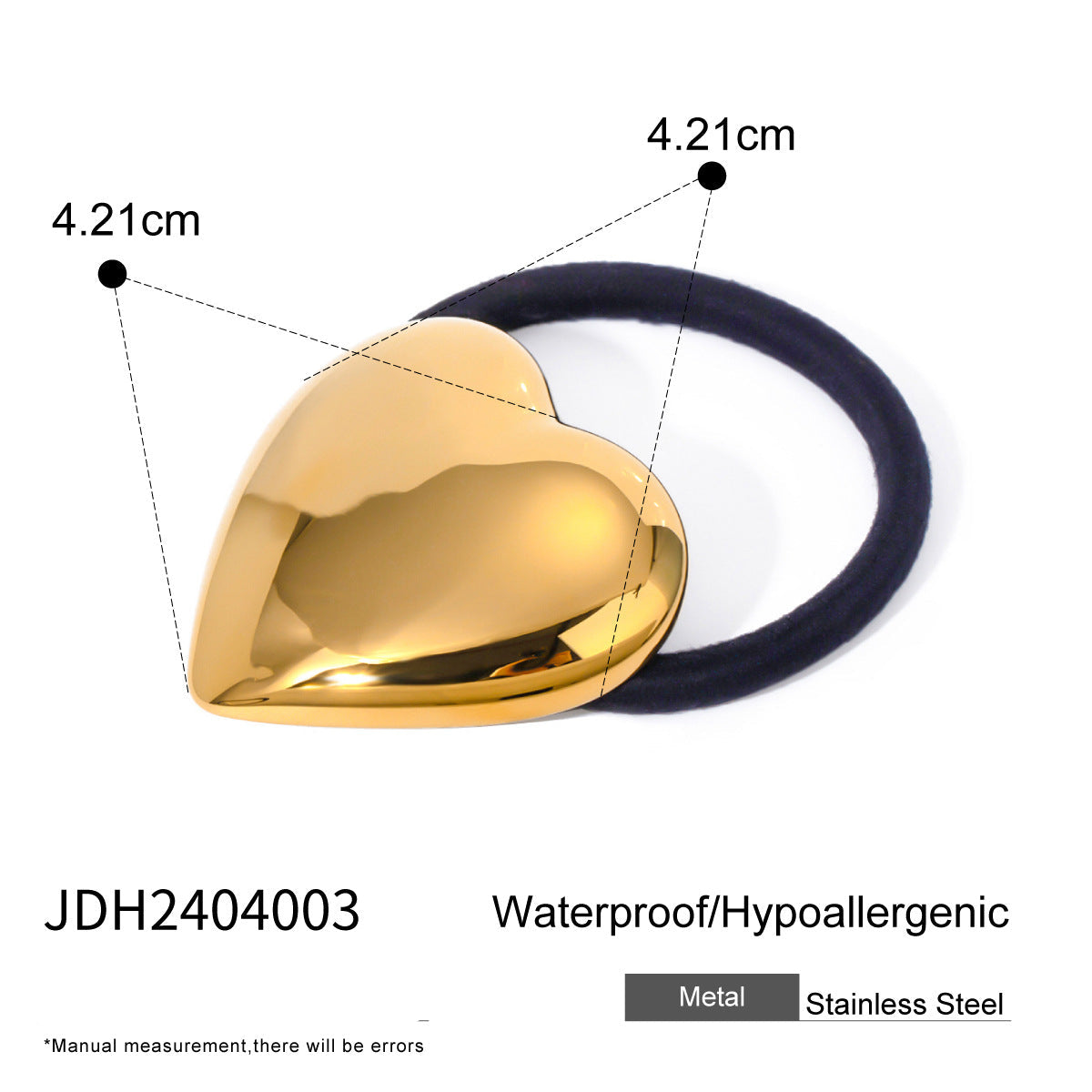 Wholesale stainless steel smooth hair rope black rubber band hair ring high