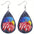 Wholesale Double-sided printing American Independence Day water drop leather earrings